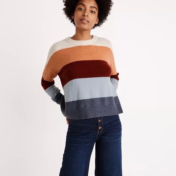 Madewell Crofton Striped Pullover Sweater in Coziest Yarn XXS - Picture 2 of 8